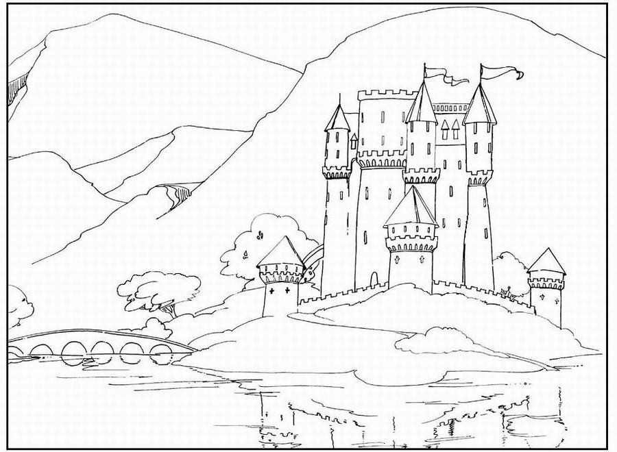 Página para colorir: Castelo (Edifícios e Arquitetura) #62079 - Páginas para Colorir Imprimíveis Gratuitamente