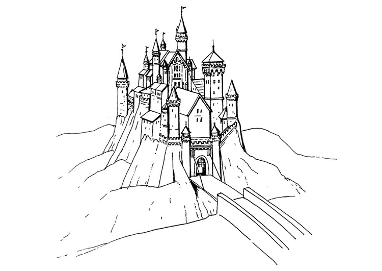 Página para colorir: Castelo (Edifícios e Arquitetura) #62109 - Páginas para Colorir Imprimíveis Gratuitamente