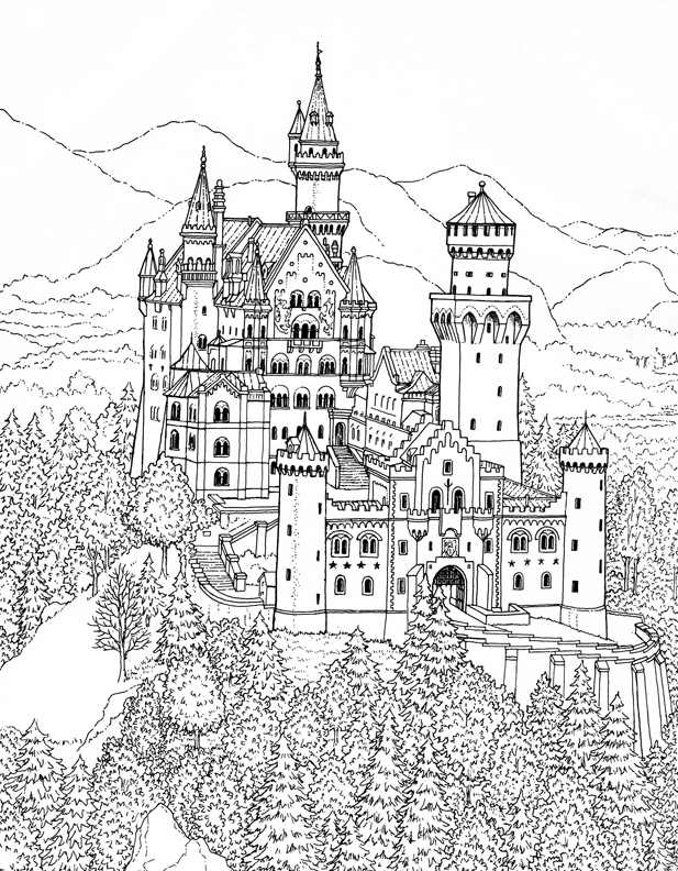 Página para colorir: Castelo (Edifícios e Arquitetura) #62187 - Páginas para Colorir Imprimíveis Gratuitamente