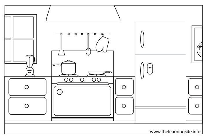 Página para colorir: Cozinha (Edifícios e Arquitetura) #63520 - Páginas para Colorir Imprimíveis Gratuitamente