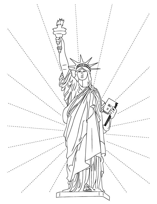 Desenho gratuito Estátua da Liberdade #218900 da colecao Edifícios e Arquitetura para imprimir