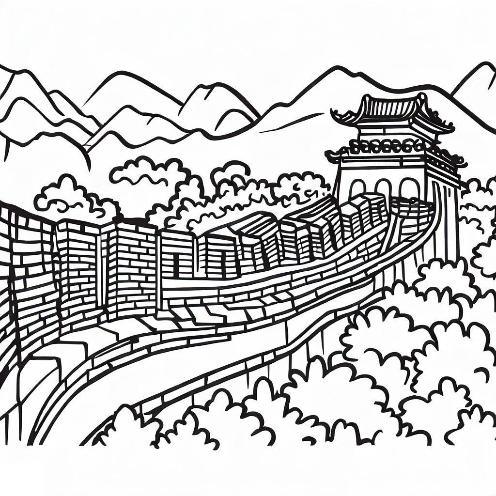 Desenho gratuito Grande Muralha da China #190418 da colecao Edifícios e Arquitetura para imprimir Desenho gratuito Grande Muralha da China #190418 da colecao Edifícios e Arquitetura para imprimir