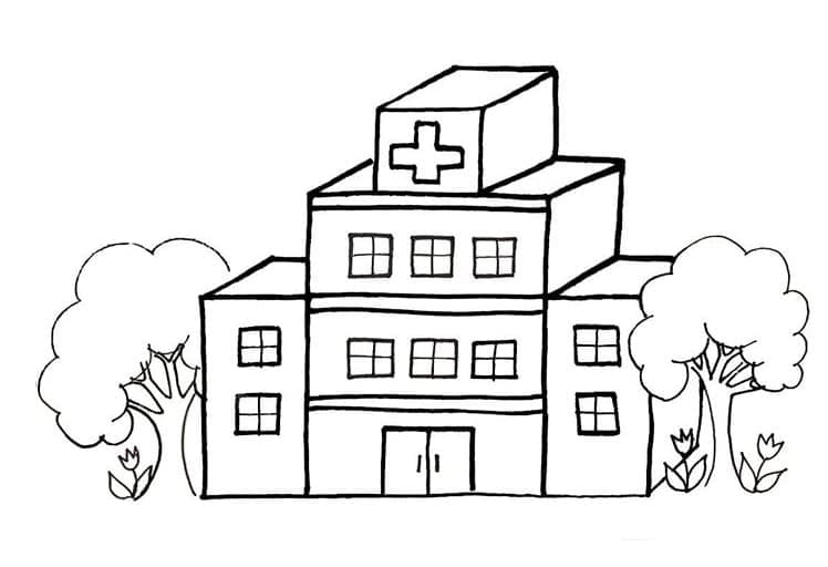 Desenho gratuito Hospital #190220 da colecao Edifícios e Arquitetura para imprimir