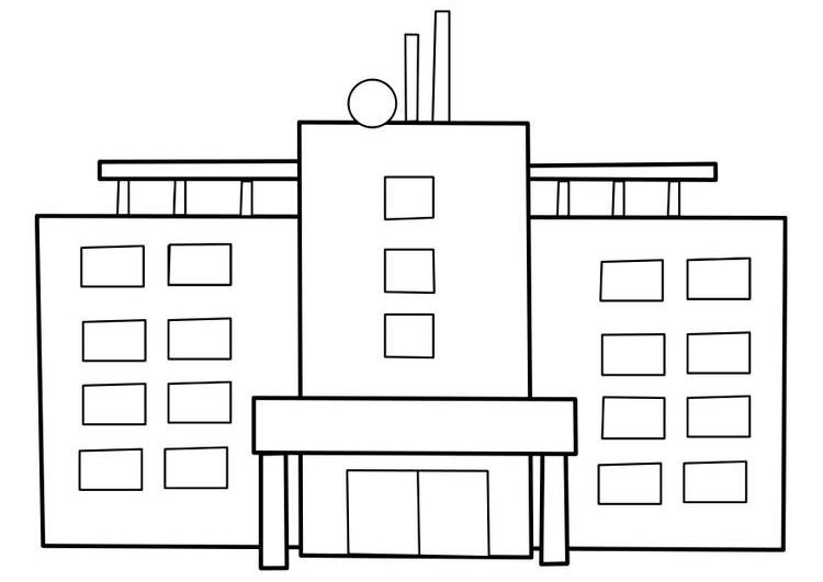 Página para colorir: Hospital (Edifícios e Arquitetura) #62005 - Páginas para Colorir Imprimíveis Gratuitamente