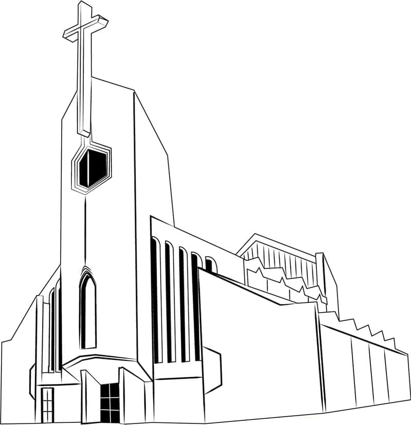 Ilustração de Igreja #189029 para colorir, parte da coleção Edifícios e Arquitetura Ilustração de Igreja #189029 para colorir, parte da coleção Edifícios e Arquitetura