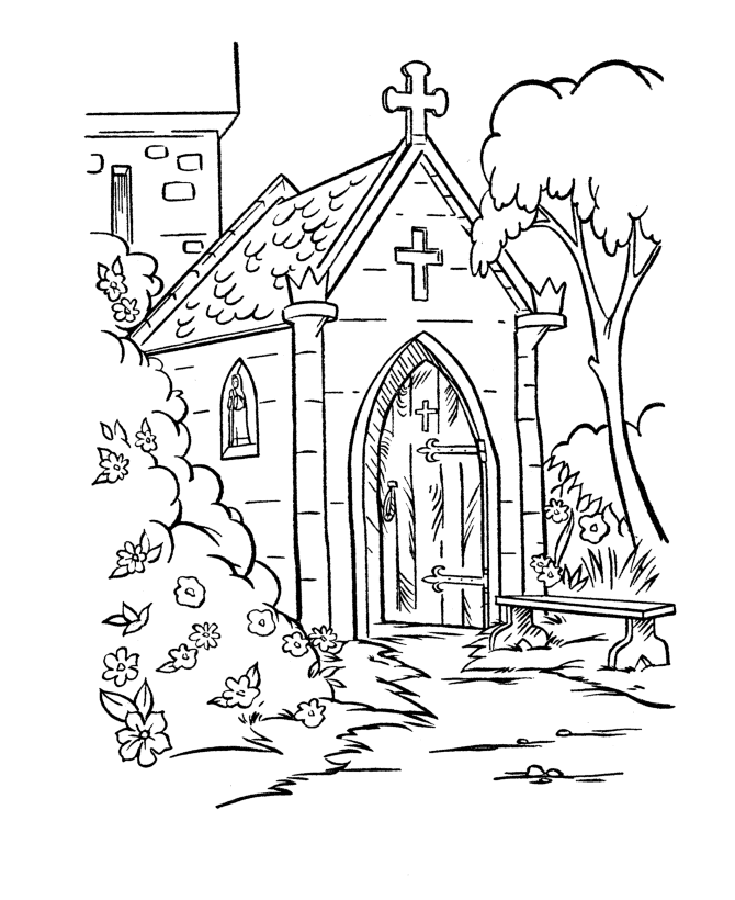 Página para colorir: Igreja (Edifícios e Arquitetura) #64206 - Páginas para Colorir Imprimíveis Gratuitamente