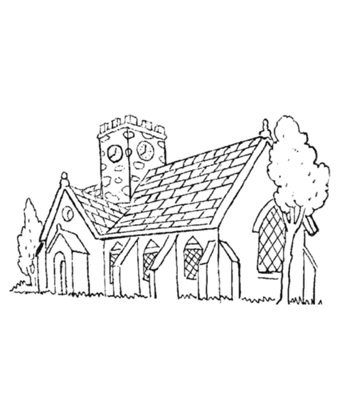 Página para colorir: Igreja (Edifícios e Arquitetura) #64230 - Páginas para Colorir Imprimíveis Gratuitamente