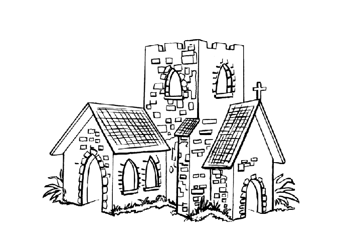Página para colorir: Igreja (Edifícios e Arquitetura) #64308 - Páginas para Colorir Imprimíveis Gratuitamente