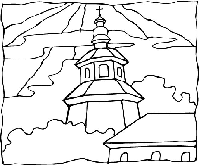 Página para colorir: Igreja (Edifícios e Arquitetura) #64335 - Páginas para Colorir Imprimíveis Gratuitamente