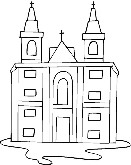 Página para colorir: Igreja (Edifícios e Arquitetura) #64351 - Páginas para Colorir Imprimíveis Gratuitamente