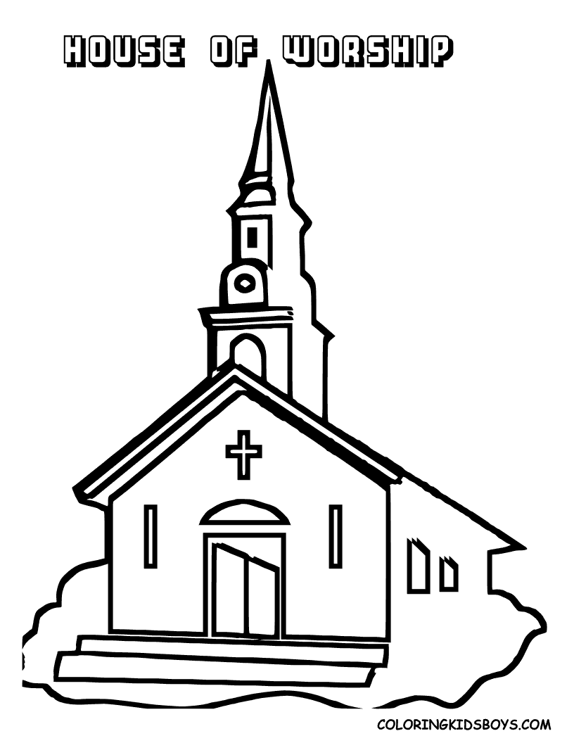Página para colorir: Igreja (Edifícios e Arquitetura) #64353 - Páginas para Colorir Imprimíveis Gratuitamente