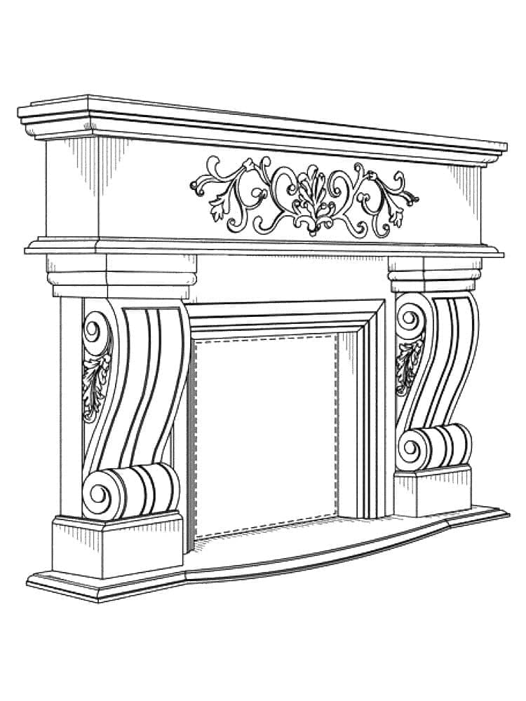 Desenho gratuito Lareira #217171 da colecao Edifícios e Arquitetura para imprimir