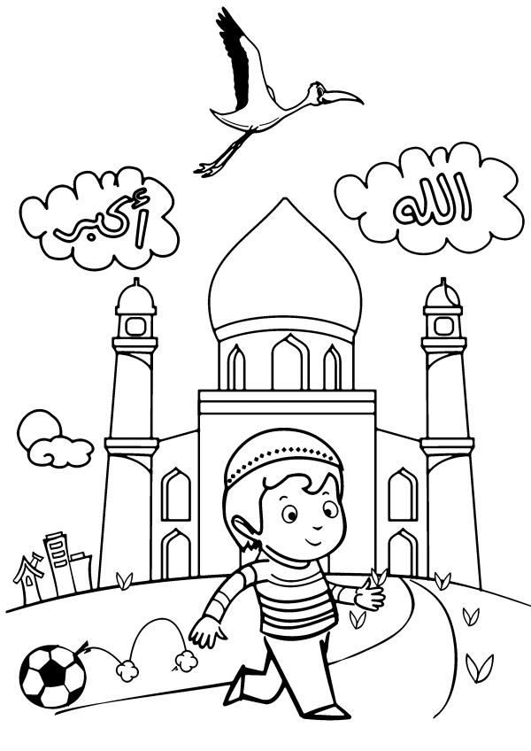 Página para colorir: Mesquita (Edifícios e Arquitetura) #64511 - Páginas para Colorir Imprimíveis Gratuitamente