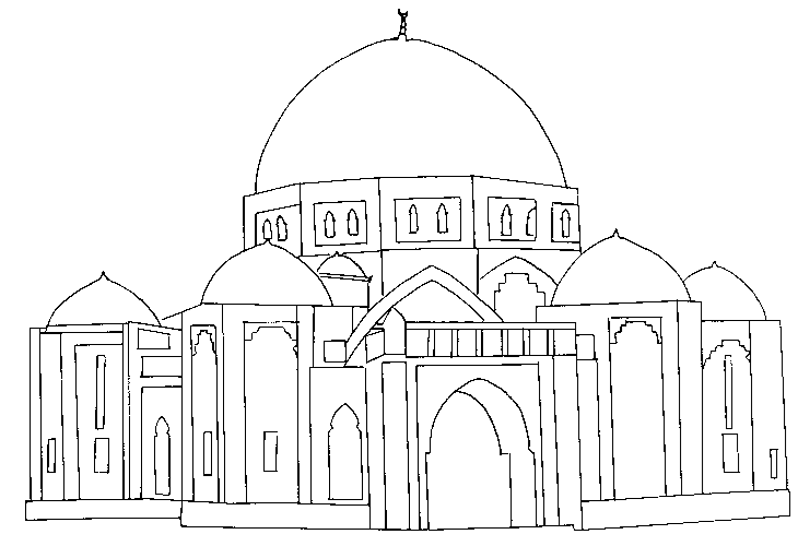 Página para colorir: Mesquita (Edifícios e Arquitetura) #64514 - Páginas para Colorir Imprimíveis Gratuitamente