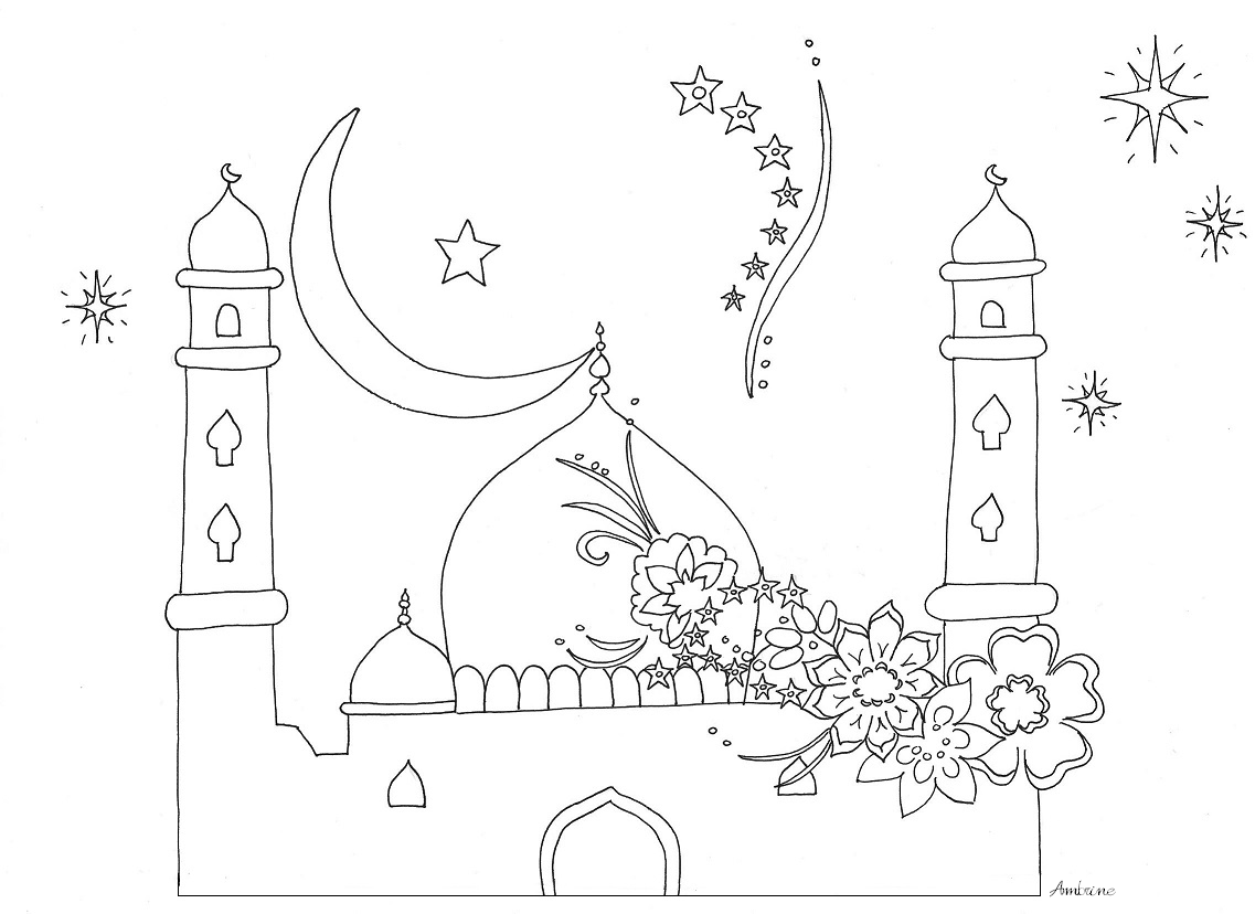 Página para colorir: Mesquita (Edifícios e Arquitetura) #64515 - Páginas para Colorir Imprimíveis Gratuitamente