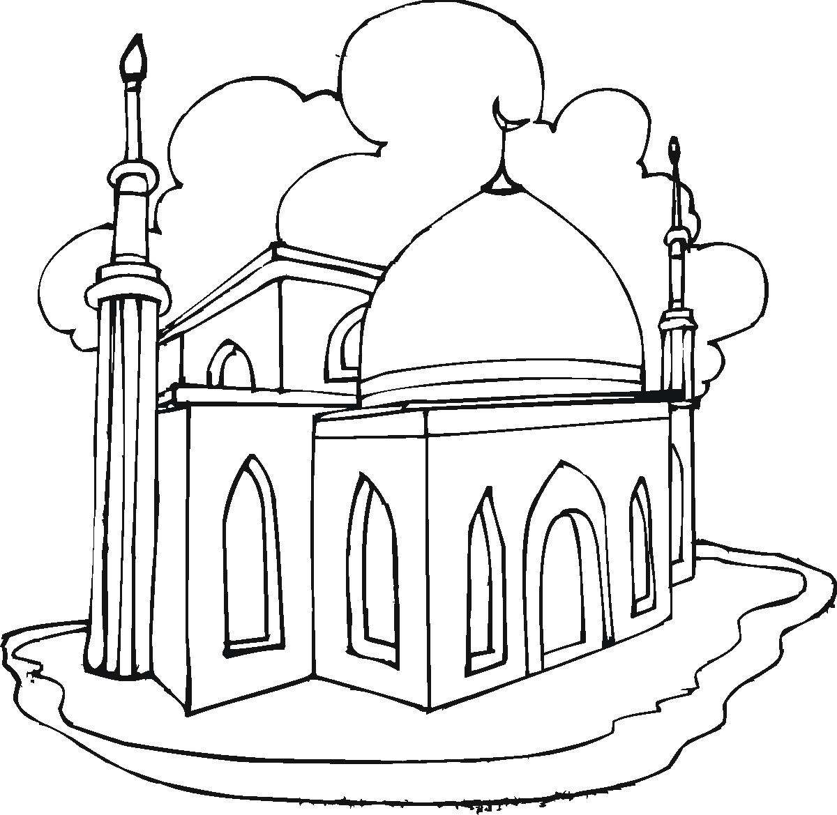 Página para colorir: Mesquita (Edifícios e Arquitetura) #64526 - Páginas para Colorir Imprimíveis Gratuitamente