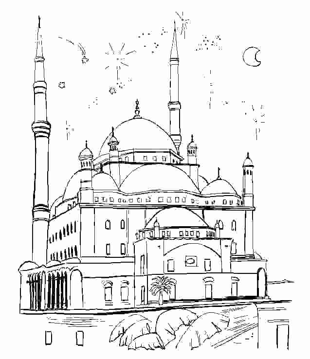 Página para colorir: Mesquita (Edifícios e Arquitetura) #64531 - Páginas para Colorir Imprimíveis Gratuitamente