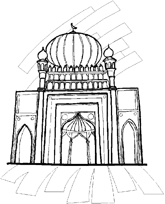 Página para colorir: Mesquita (Edifícios e Arquitetura) #64556 - Páginas para Colorir Imprimíveis Gratuitamente