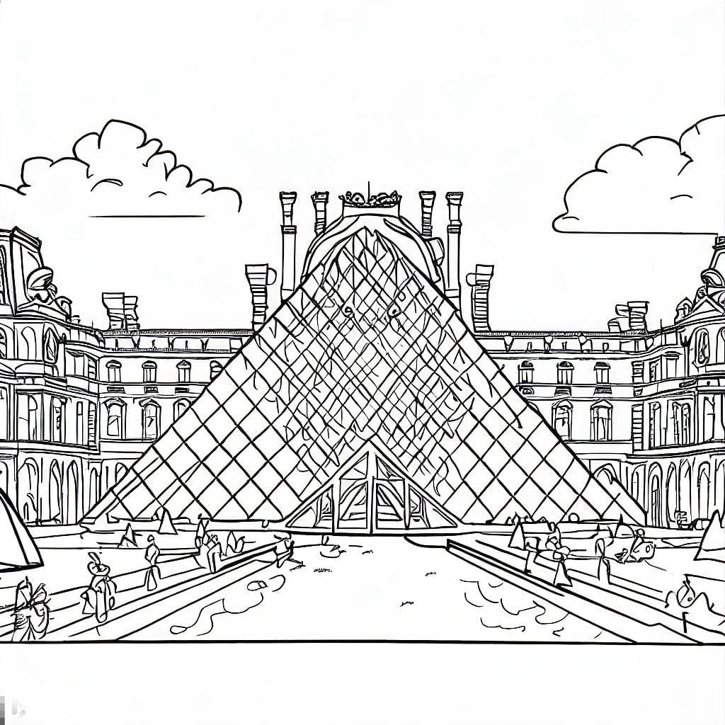Desenho gratuito O Louvre #185419 da colecao Edifícios e Arquitetura para imprimir