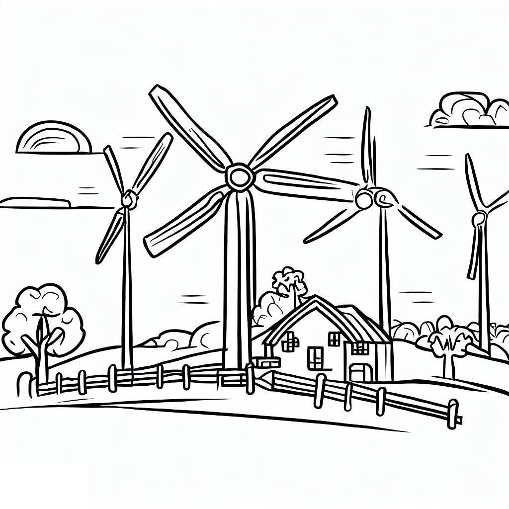 Desenho gratuito Turbina Eólica #187628 da colecao Edifícios e Arquitetura para imprimir