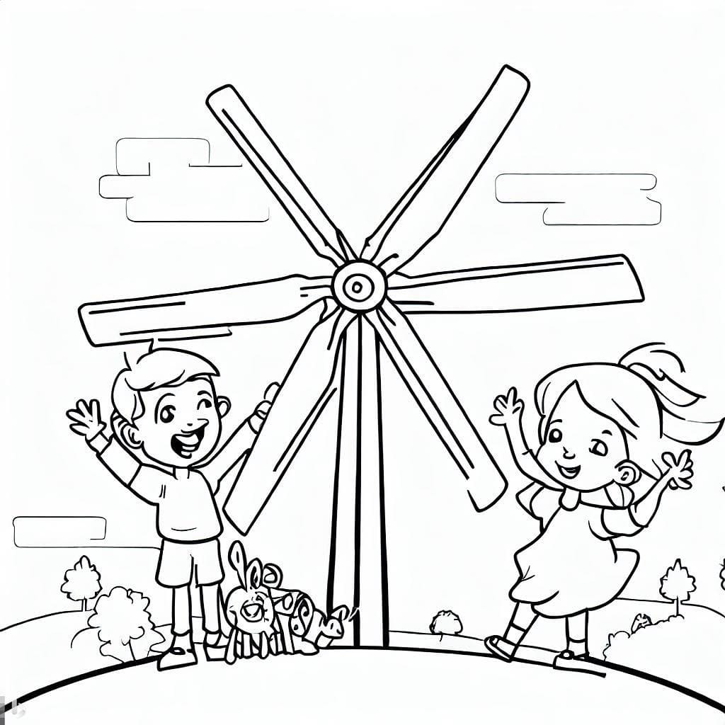 Desenho gratuito Turbina Eólica #187630 da colecao Edifícios e Arquitetura para imprimir