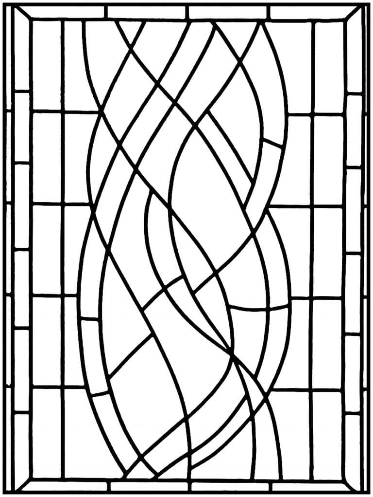 Atividade criativa: desenho de Vitral #174303 para colorir da coleção Edifícios e Arquitetura