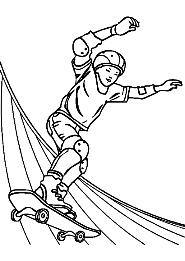 Desenho gratuito Skate #139314 da colecao Esportes para imprimir