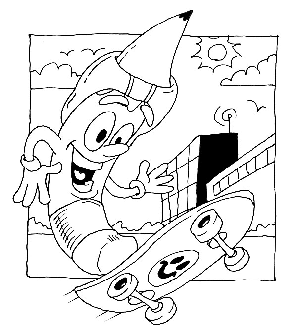 Desenho para colorir Skate #139353 da coleção Esportes, pronto para imprimir