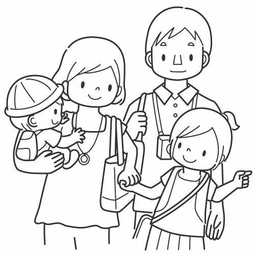 Ilustração de Família #95088 para colorir, parte da coleção Família e Amigos Ilustração de Família #95088 para colorir, parte da coleção Família e Amigos