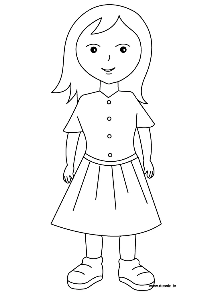 Desenho gratuito Menina #96503 da colecao Família e Amigos para imprimir