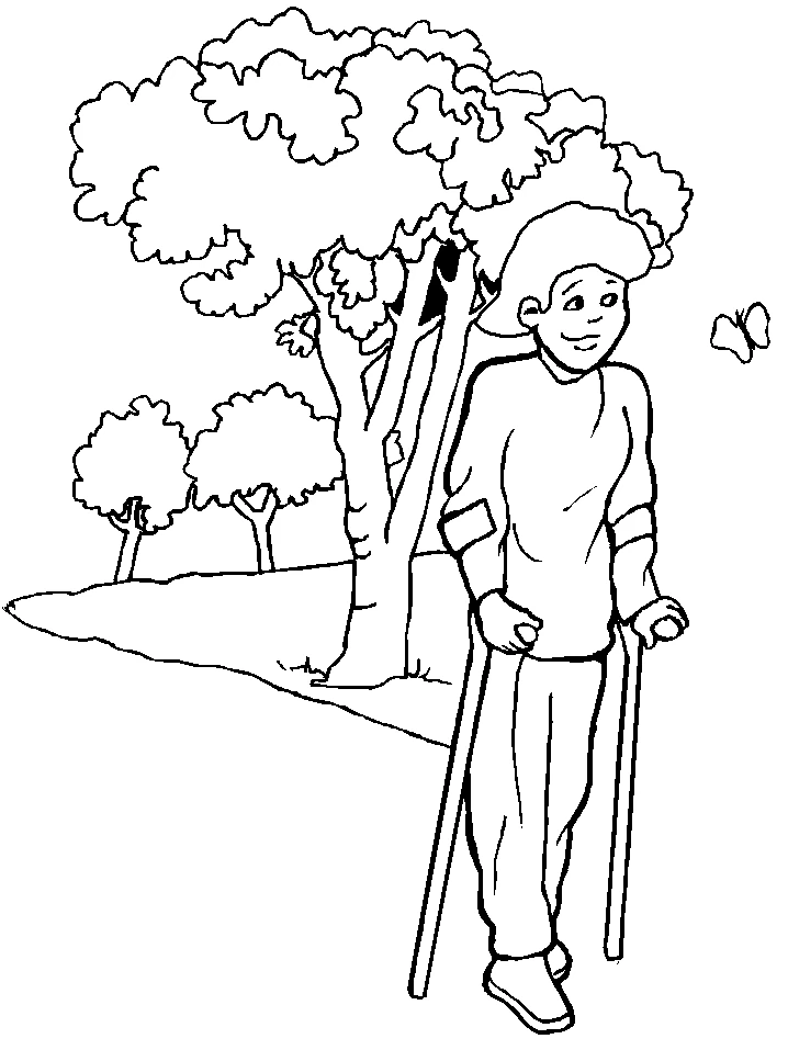 Desenho imprimível de Pessoa com Deficiência #98426 para colorir, pertence à coleção Família e Amigos Desenho imprimível de Pessoa com Deficiência #98426 para colorir, pertence à coleção Família e Amigos