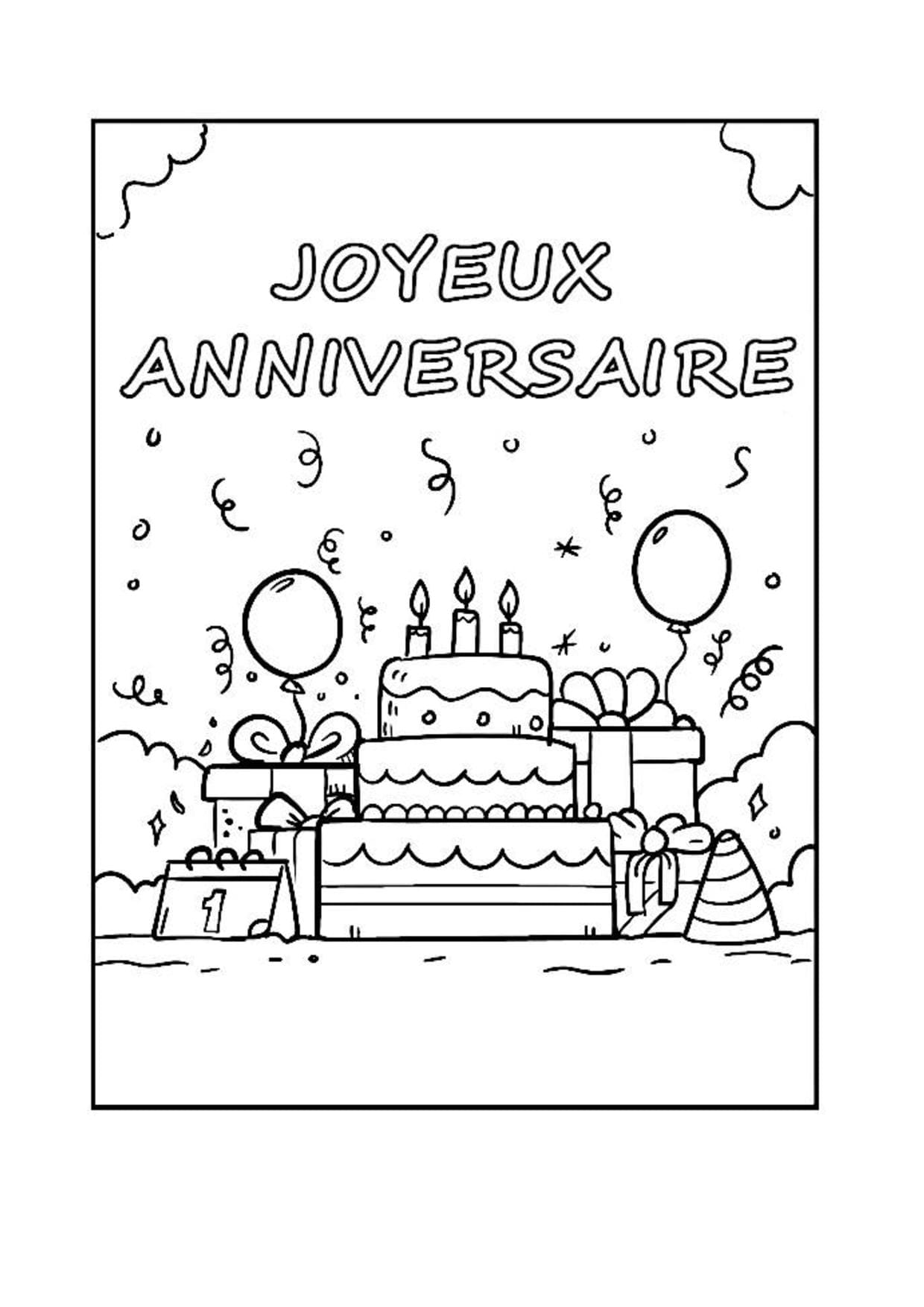 Ilustração de Aniversário #174648 para colorir, parte da coleção Feriados e Celebrações Ilustração de Aniversário #174648 para colorir, parte da coleção Feriados e Celebrações
