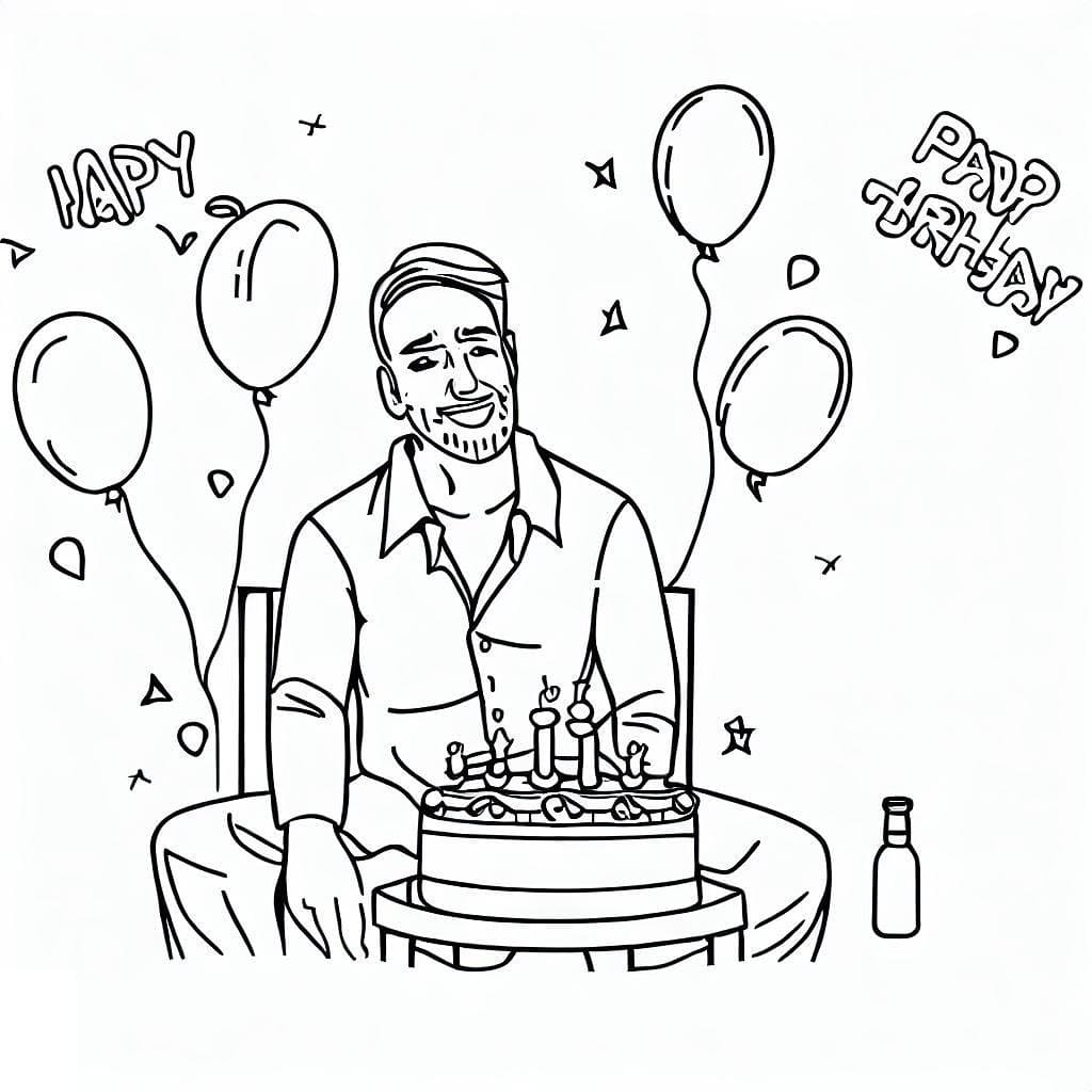 Página para colorir: Aniversário do Papai (Feriados e Celebrações) #189993 - Páginas para Colorir Imprimíveis Gratuitamente