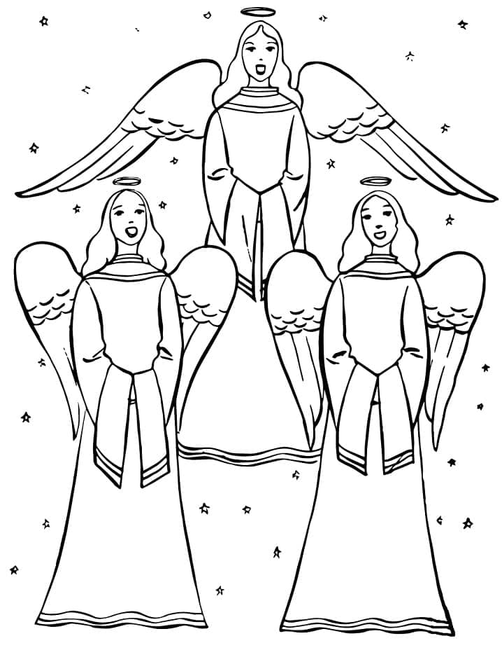 Desenho gratuito Anjo de Natal #200076 da colecao Feriados e Celebrações para imprimir