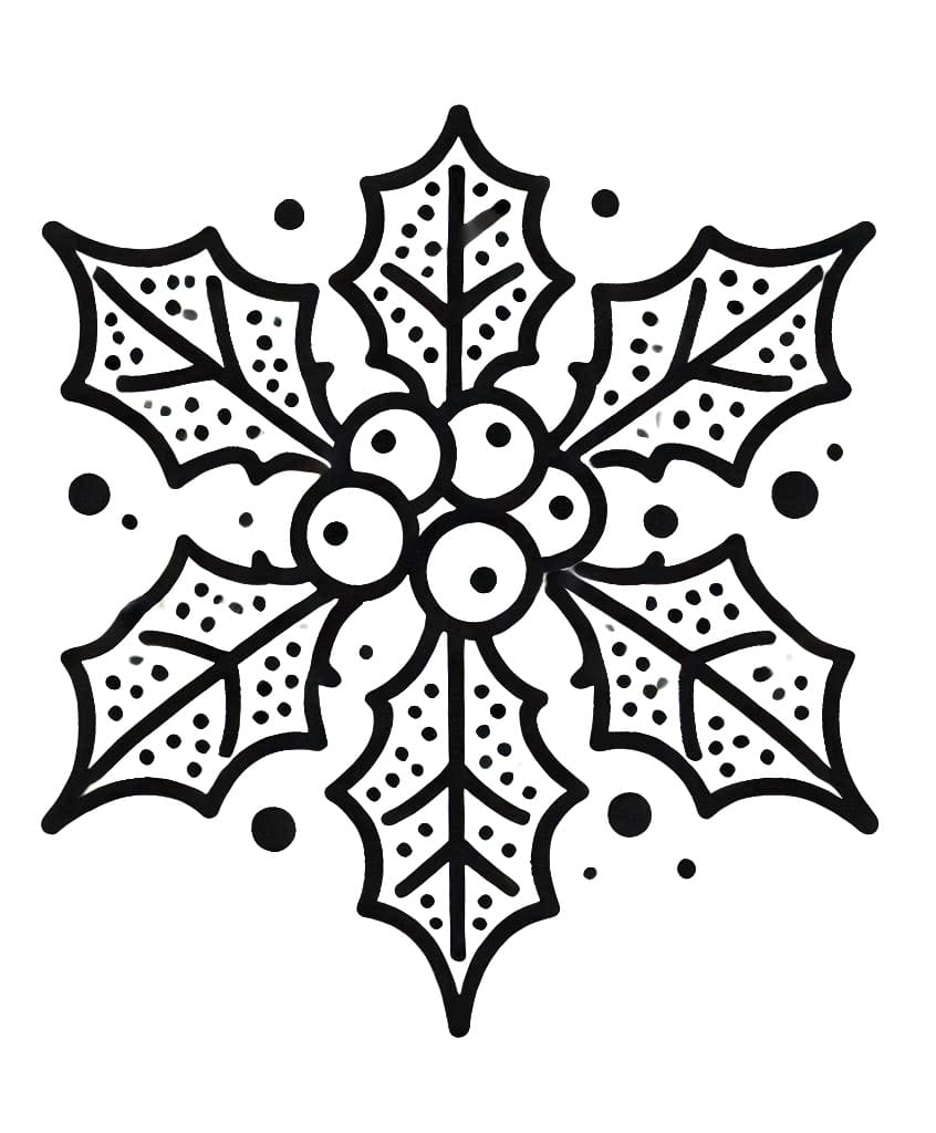 Imagem para colorir de Azevinho de Natal #217567 da nossa coleção Feriados e Celebrações, fácil de imprimir