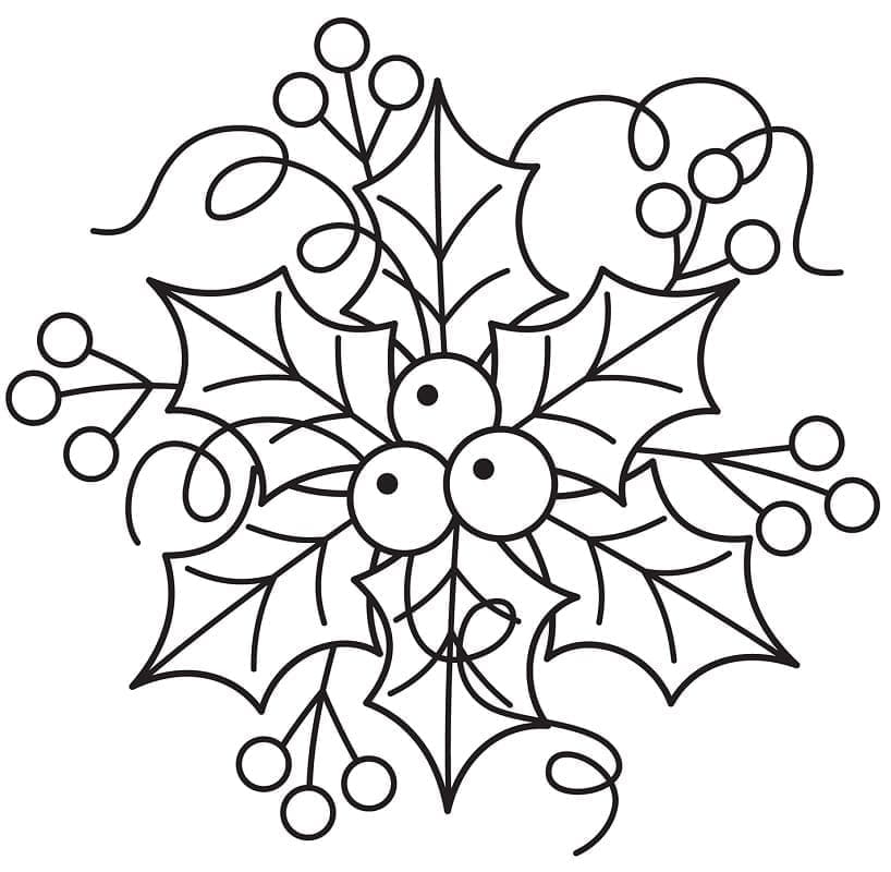 Página para colorir: Azevinho de Natal (Feriados e Celebrações) #217572 - Páginas para Colorir Imprimíveis Gratuitamente