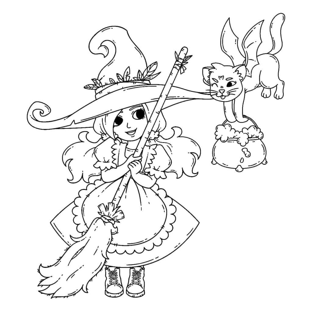 Desenho gratuito Bruxa de Halloween #200291 da colecao Feriados e Celebrações para imprimir