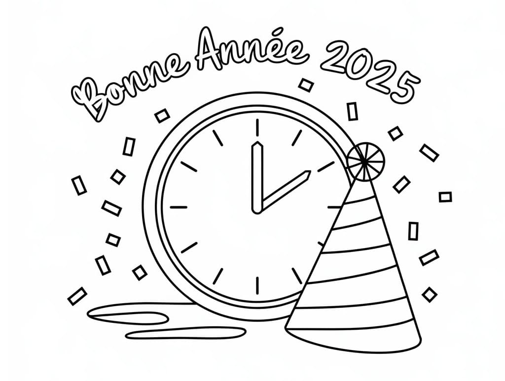 Linda página de Feliz Ano Novo #216591 para colorir, da coleção Feriados e Celebrações, baixe grátis