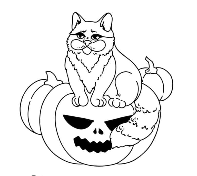 Página para colorir: Gato de Halloween (Feriados e Celebrações) #203979 - Páginas para Colorir Imprimíveis Gratuitamente