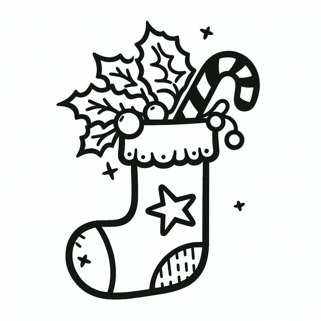 Ilustração de Meia de Natal #216613 para colorir, parte da coleção Feriados e Celebrações