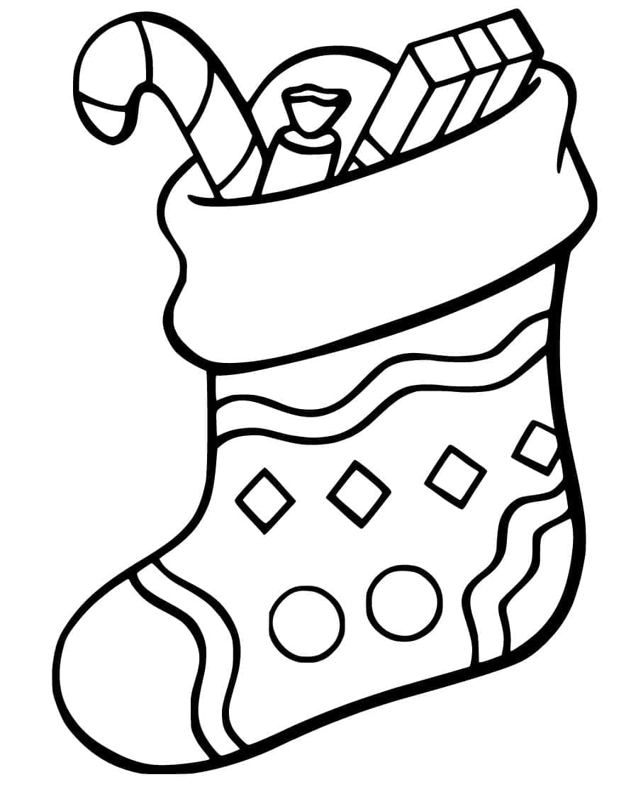 Desenho para colorir Meia de Natal #216622 da coleção Feriados e Celebrações, pronto para imprimir Desenho para colorir Meia de Natal #216622 da coleção Feriados e Celebrações, pronto para imprimir