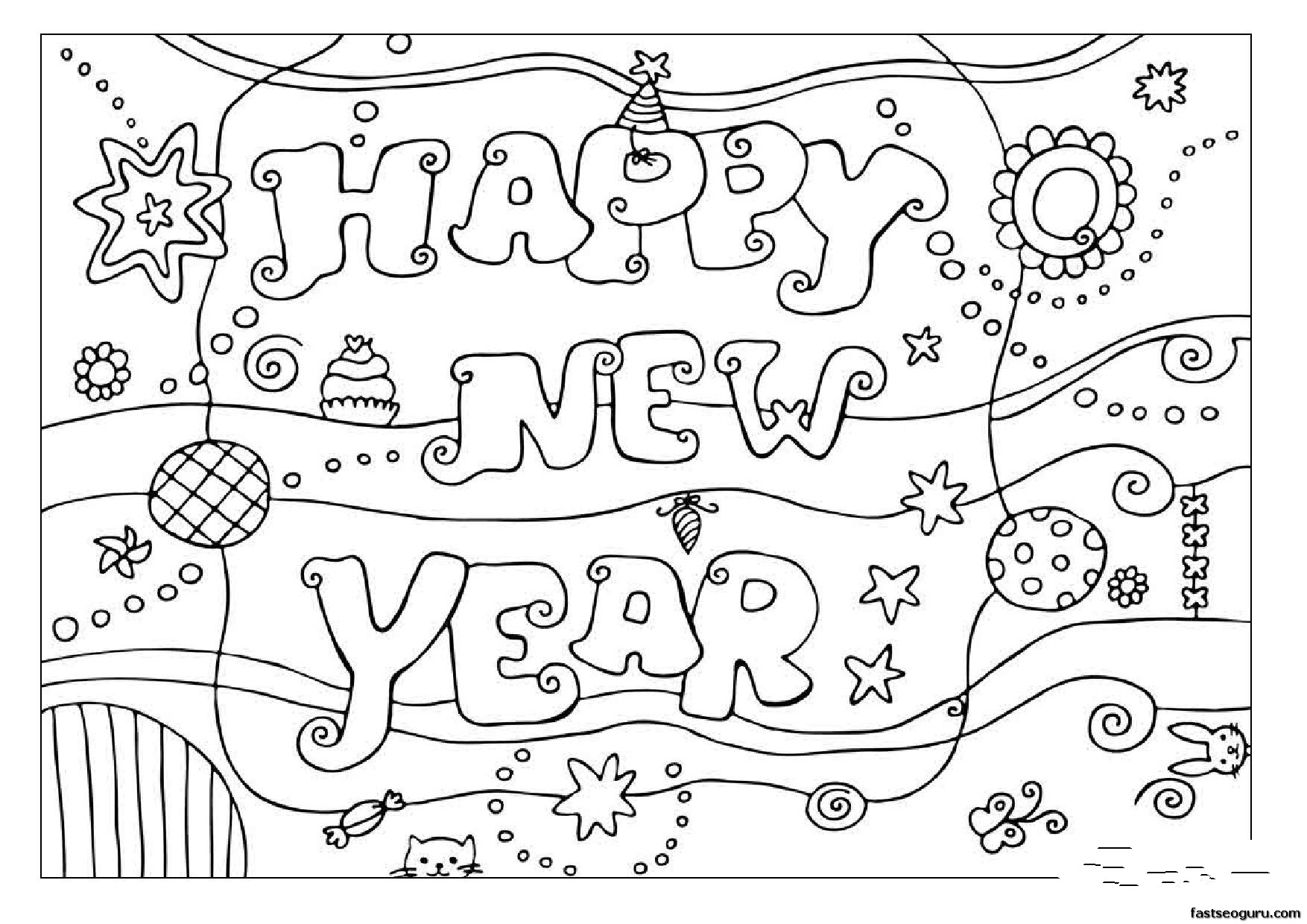Página para colorir: Ano Novo (Feriados e Ocasiões Especiais) #60792 - Páginas para Colorir Imprimíveis Gratuitamente