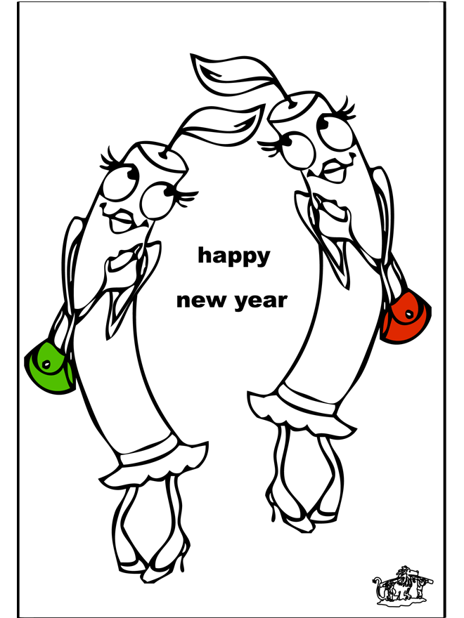 Página para colorir: Ano Novo (Feriados e Ocasiões Especiais) #60951 - Páginas para Colorir Imprimíveis Gratuitamente