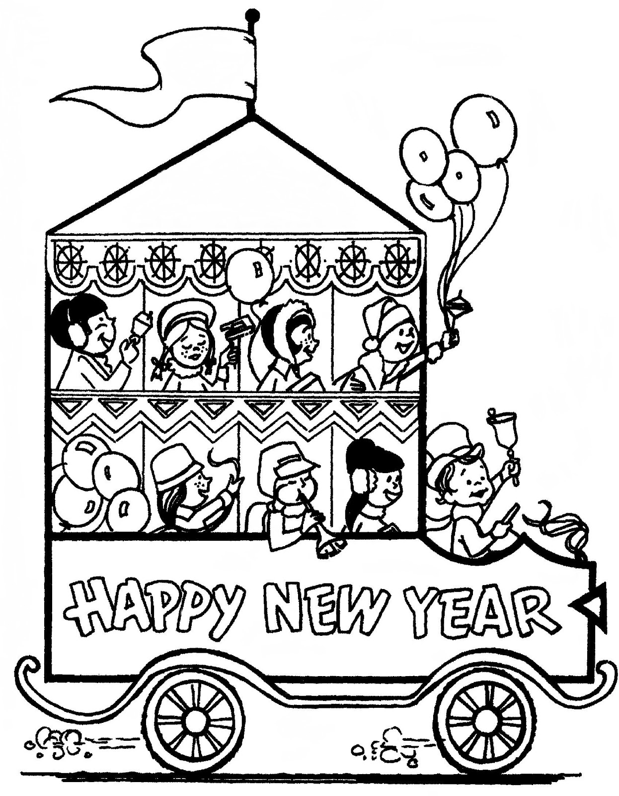 Página para colorir: Ano Novo (Feriados e Ocasiões Especiais) #60960 - Páginas para Colorir Imprimíveis Gratuitamente