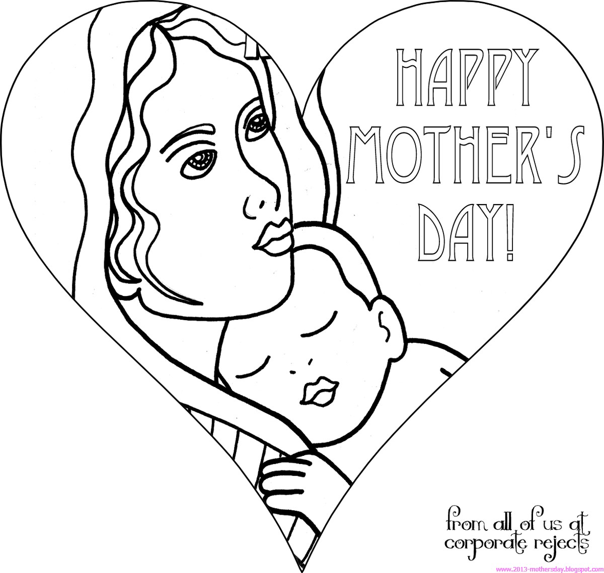 Página para colorir: Dia das Mães (Feriados e Ocasiões Especiais) #129762 - Páginas para Colorir Imprimíveis Gratuitamente