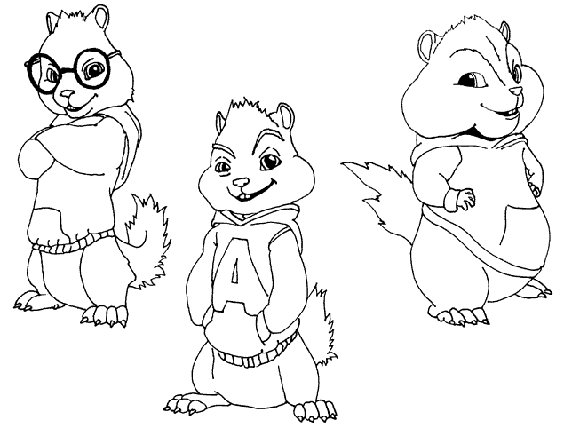 Página para colorir: Alvin e os Esquilos (Filmes animados) #128241 - Páginas para Colorir Imprimíveis Gratuitamente