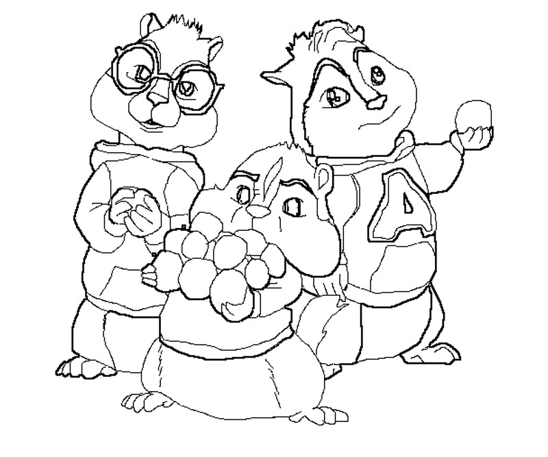 Página para colorir: Alvin e os Esquilos (Filmes animados) #128244 - Páginas para Colorir Imprimíveis Gratuitamente