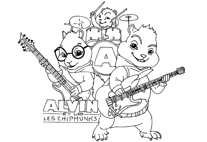 Página para colorir: Alvin e os Esquilos (Filmes animados) #128246 - Páginas para Colorir Imprimíveis Gratuitamente
