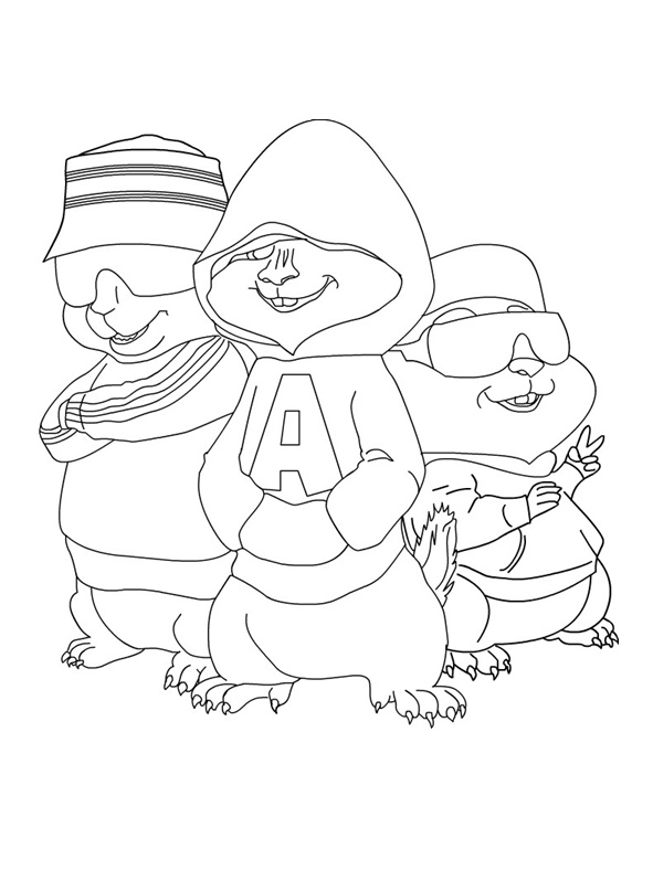 Página para colorir: Alvin e os Esquilos (Filmes animados) #128254 - Páginas para Colorir Imprimíveis Gratuitamente