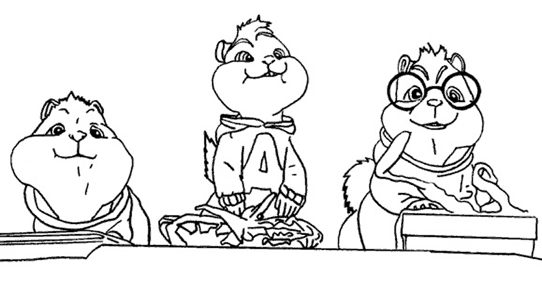Página para colorir: Alvin e os Esquilos (Filmes animados) #128276 - Páginas para Colorir Imprimíveis Gratuitamente
